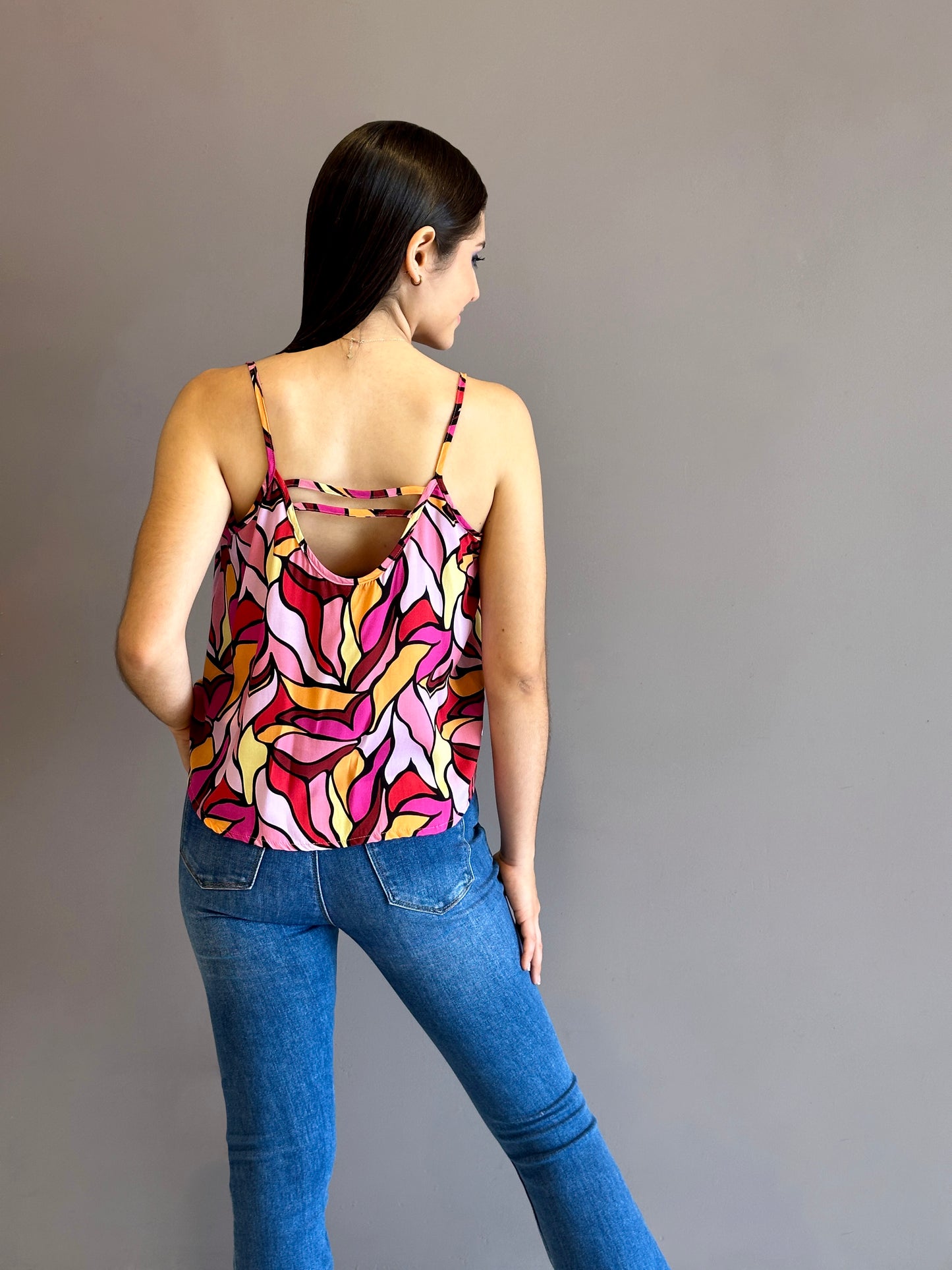 Blusa de tiras posterior estampada